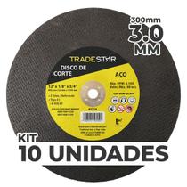 Kit Com 10 Disco De Corte Metal 12 300X3,0 Mm Furo 19,05 Mm