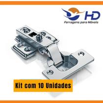 Kit com 10 Dobradiças Reta com Amortecedor Inox Kit com 10 Dobradiças Reta com Amortecedor Inox