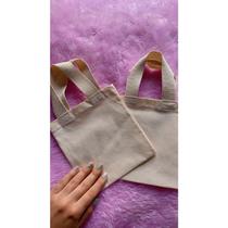 Kit com 10 ecobags 20x20cm Lisa - 100% algodão cru