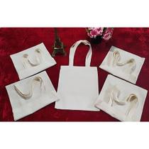 Kit com 10 ecobags 25x30cm lisa - 100% algodão cru Kit com 10 ecobags 25x30cm lisa - 100% algodão cru