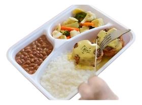 Kit com 10 Embalagens de Isopor MO 1003 Com Tampa Meiwa