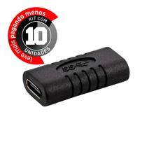 Kit com 10 Emenda USB Tipo-C Fêmea Kit com 10 Emenda USB Tipo-C Fêmea