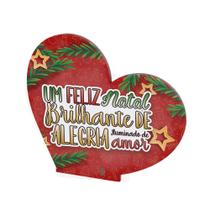 Kit com 10 Enfeites de Natal em Formato de Coração Decoração em MDF para Mesa e Escritório Kit com 10 Enfeites de Natal em Formato de Coração Decoração em MDF para Mesa e Escritório