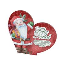 Kit com 10 Enfeites de Natal em Formato de Coração Decoração em MDF para Mesa e Escritório