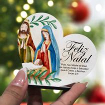 Kit com 10 Enfeites de Natal em Formato de Coração Decoração em MDF para Mesa e Escritório