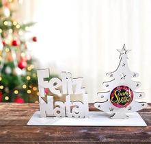 Kit com 10 Enfeites Porta Bombom Feliz Natal em MDF Branco - Lembrancinha de Fim de Ano Kit com 10 Enfeites Porta Bombom Feliz Natal em MDF Branco - Lembrancinha de Fim de Ano