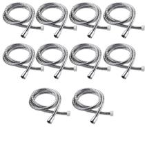 Kit Com 10 Engates 200cm Flexível Mangueira Chuveirinho Cromado Para Ducha Hig Kit Com 10 Engates 200cm Flexível Mangueira Chuveirinho Cromado Para Ducha Hig