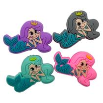 Kit com 10 entremeio emborrachado sereia para prendedor de chupeta chaveiro fone strap artesanato divertido