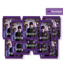 Kit com 10 Envelopes Wandinha - 50 Figurinhas - Panini - Lacrado
