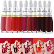 Kit com 10 Esmaltes em Tons Escuros e Vermelho Kit com 10 Esmaltes em Tons Escuros e Vermelho