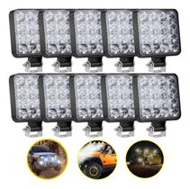 Kit Com 10 Farol De Milha 16 Led 48w 12v 24v Trator Agricola Kit Com 10 Farol De Milha 16 Led 48w 12v 24v Trator Agricola