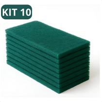 Kit Com 10 Fibras De Limpeza Pesada 102X230Mm 3M Verde