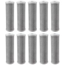 Kit com 10 Filtro Refil HDF 9.3/4" Carbon Block DE ENCAIXE - Para Aquablock 10", Policarbon Aquaclear 10", Hidrofiltros