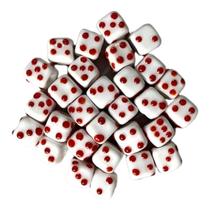 Kit Com 10 Firmas Dados 10 Mm Branco E Vermelho Murano Guias