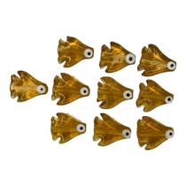 Kit Com 10 Firmas De Peixe Oxum Amarelo 30 Mm Murano Guias