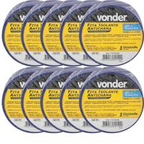 Kit com 10 Fitas Isolante Azul Antichama 19 mm x 10 metros - Vonder Kit com 10 Fitas Isolante Azul Antichama 19 mm x 10 metros - Vonder
