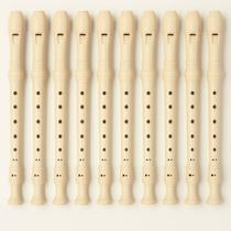 Kit com 10 flautas doce soprano musicalização infantil escola