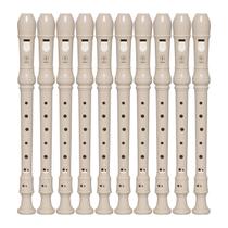 Kit Com 10 Flautas Doce Yamaha Soprano Dó (C) Germânica YRS-23 - Escolas Instituições