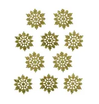 Kit com 10 Flocos de Neve com Glitter para Pendurar de Natal 7,5 cm