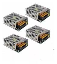 Kit Com 10 Fontes Chaveada 12V 5A 60W Camera Fita Som Bivolt Kit Com 10 Fontes Chaveada 12V 5A 60W Camera Fita Som Bivolt