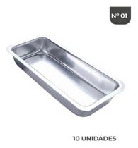 Kit com 10 Formas De Pão Caseiro Numero 01 em Alumínio Polido - Luvika