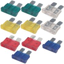 Kit com 10 Fusíveis de Lamina 10-15-20-25-30 Amperes Kit com 10 Fusíveis de Lamina 10-15-20-25-30 Amperes