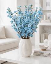 Kit com 10 galhos de pessegueiro cerejeiras 123cm Azul