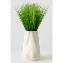 Kit Com 10 Galhos Folhagem Capim Verde Artificial 60 cm