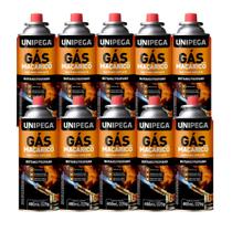 KIT com 10 GAS PARA MACARICO FOGAREIRO UNIPEGA LT 400ML/225G