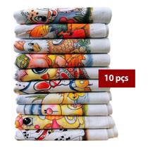 Kit Com 10 Guardanapos Pé De Galinha 45x65 Estampas Sortidas