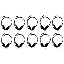 Kit com 10 Headsets Office Usb Adaptador Usb-C Preto Bright