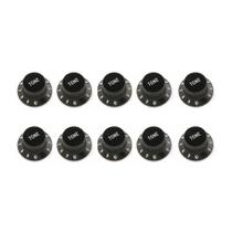 kit com 10 KNOBS TONE PRETO P/ GUITARRA