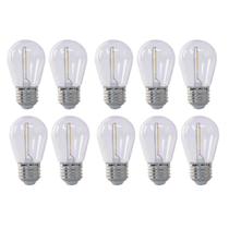 Kit com 10 - Lâmpada de Filamento Bolinha S14 E27 LED 1W Âmbar 2400K Para Varal de Luzes Externo IP66 - 110v - Embuled