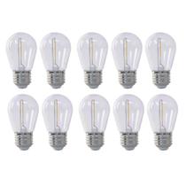 Kit com 10 Lâmpada de Filamento Bolinha S14 E27 LED 1W Âmbar 2400K Para Varal de Luzes Externo IP66 Kit com 10 Lâmpada de Filamento Bolinha S14 E27 LED 1W Âmbar 2400K Para Varal de Luzes Externo IP66