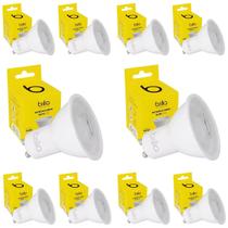 Kit com 10 lâmpada dicróica led mr16 5,5w 3000k gu10 luz quente bivolt brilia Kit com 10 lâmpada dicróica led mr16 5,5w 3000k gu10 luz quente bivolt brilia
