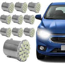 Kit com 10 Lâmpadas de LED Modelo 67 2 Polos BA15s 12v 6 Leds SMD 1206 MX4432 Luz Super Branca