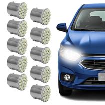 Kit com 10 Lâmpadas de LED Modelo 67 BA15s 12v 22 Leds SMD 1206 MX4431 Luz Super Branca