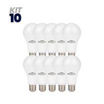 Kit com 10 lâmpadas led bulbo 9w bivolt 6500k blumenau branco frio