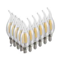 Kit com 10 Lâmpadas LED E14 Filamento Vela - 4W/6W - Estilo Vintage Retro Kit com 10 Lâmpadas LED E14 Filamento Vela - 4W/6W - Estilo Vintage Retro