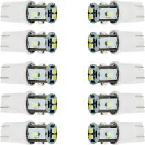 Kit Com 10 LÂMpadas T10 Tipo Torre 6 Leds 1.8w Branco