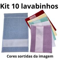 Kit com 10 Lavabinhos Sem Franja Com Barra Sublimática 24x39cm toalhinha escolar