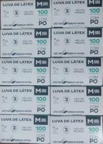 KIT COM 10 - Luva latex M com pó cx com 100 unidades - inoven