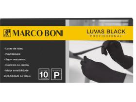Kit Com 10 Luvas Black Profissional P Latex Marco Boni