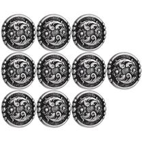 Kit com 10 Margaridas Floral 31mm Prata Envelhecida Rodeo West 21451