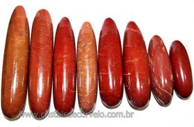 Kit com 10 Massageadores de Quartzo Vermelho Natural - 8 a 12 cm - Atacado