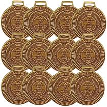 Kit com 10 Medalhas Rema Honra Ao Mérito 50mm com Fita Bronze 4450 Kit com 10 Medalhas Rema Honra Ao Mérito 50mm com Fita Bronze 4450