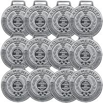 Kit com 10 Medalhas Rema Honra Ao Mérito 50mm com Fita Prata 4450 Kit com 10 Medalhas Rema Honra Ao Mérito 50mm com Fita Prata 4450