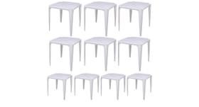 Kit Com 10 Mesas de Plástico Bela Vista - Branca - Mor
