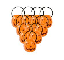 Kit Com 10 Mini Baldes Aboboras Doces Decoração Festa Halloween