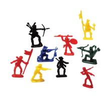 Kit com 10 Mini boneco Apaches soldadinho e índio de plástico Apas